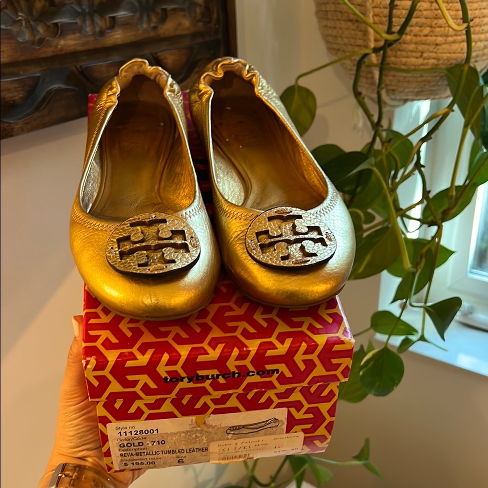 Tory Burch Women's Gold Ballet Flats